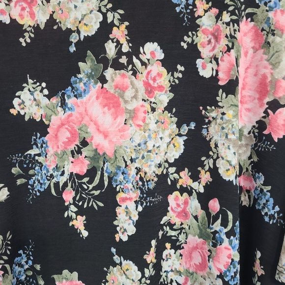 My Story Woman's Long Sleeve Dress, Size: Large Color: Black with Floral Print - Picture 7 of 14